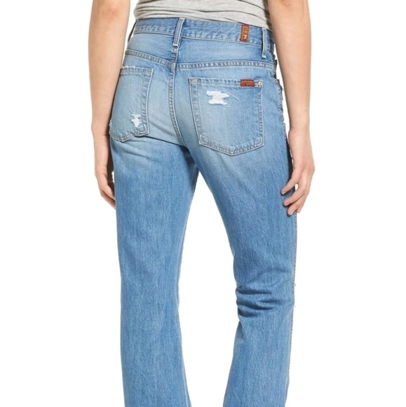 🎀Clearance🎀 NWT 7 for all Mankind Distressed Hi-waist bootcut 👖 jeans 25x34 - Picture 4 of 6